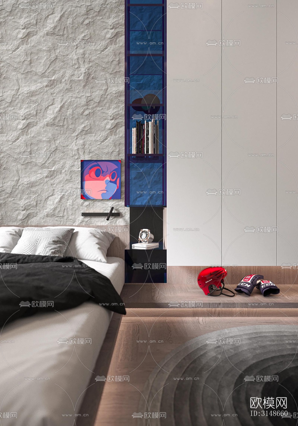 现代大平层效果图下载（渲染图5）