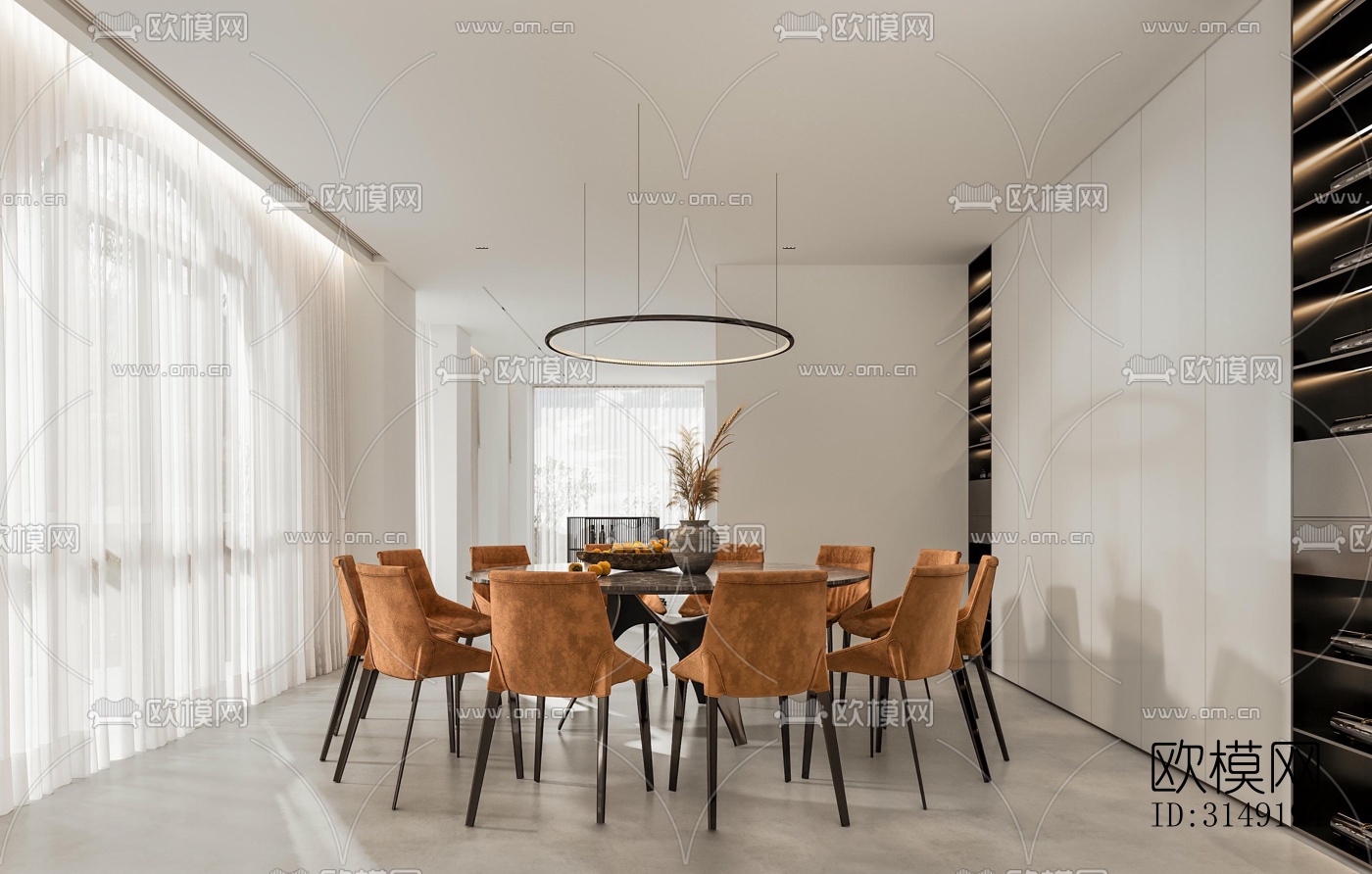 现代平层效果图下载（渲染图8）