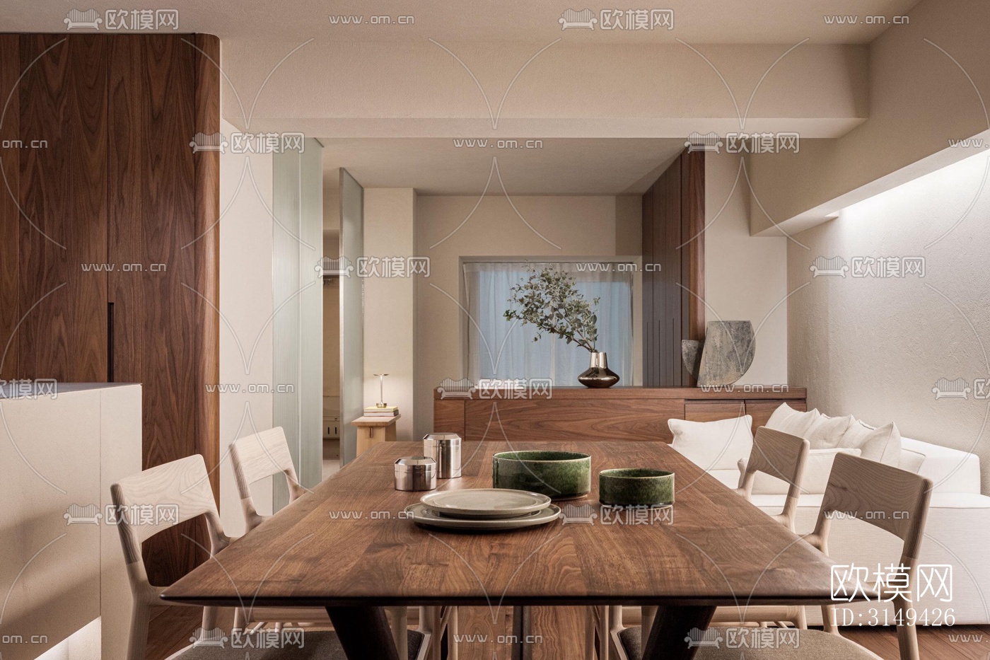 现代平层效果图下载（渲染图15）