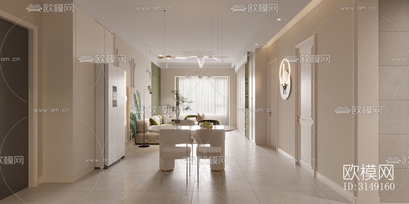 法式平层效果图下载（渲染图1）