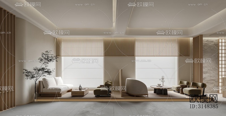 侘寂養(yǎng)生會(huì)所效果圖下載(渲染圖17)