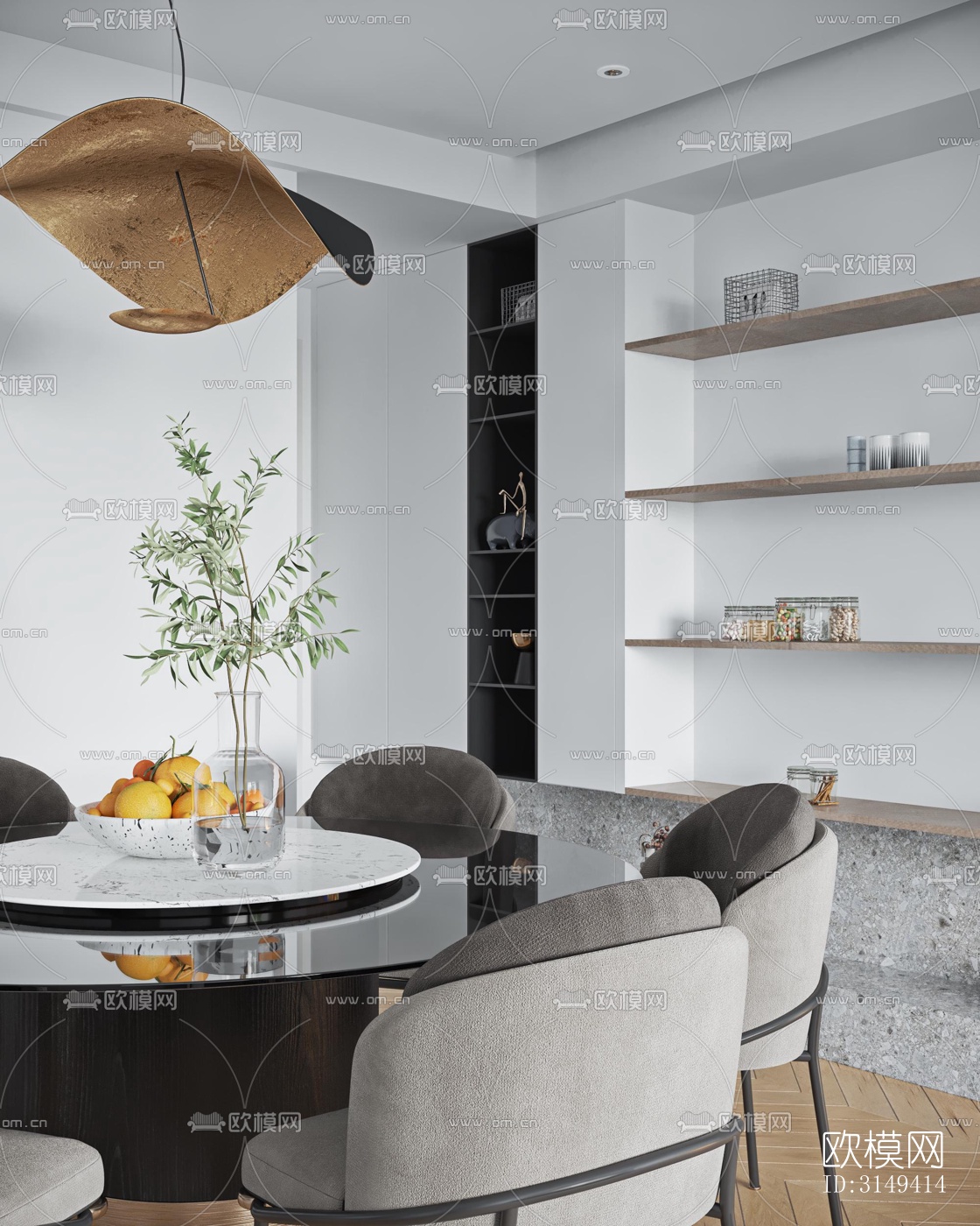 现代平层效果图下载（渲染图7）