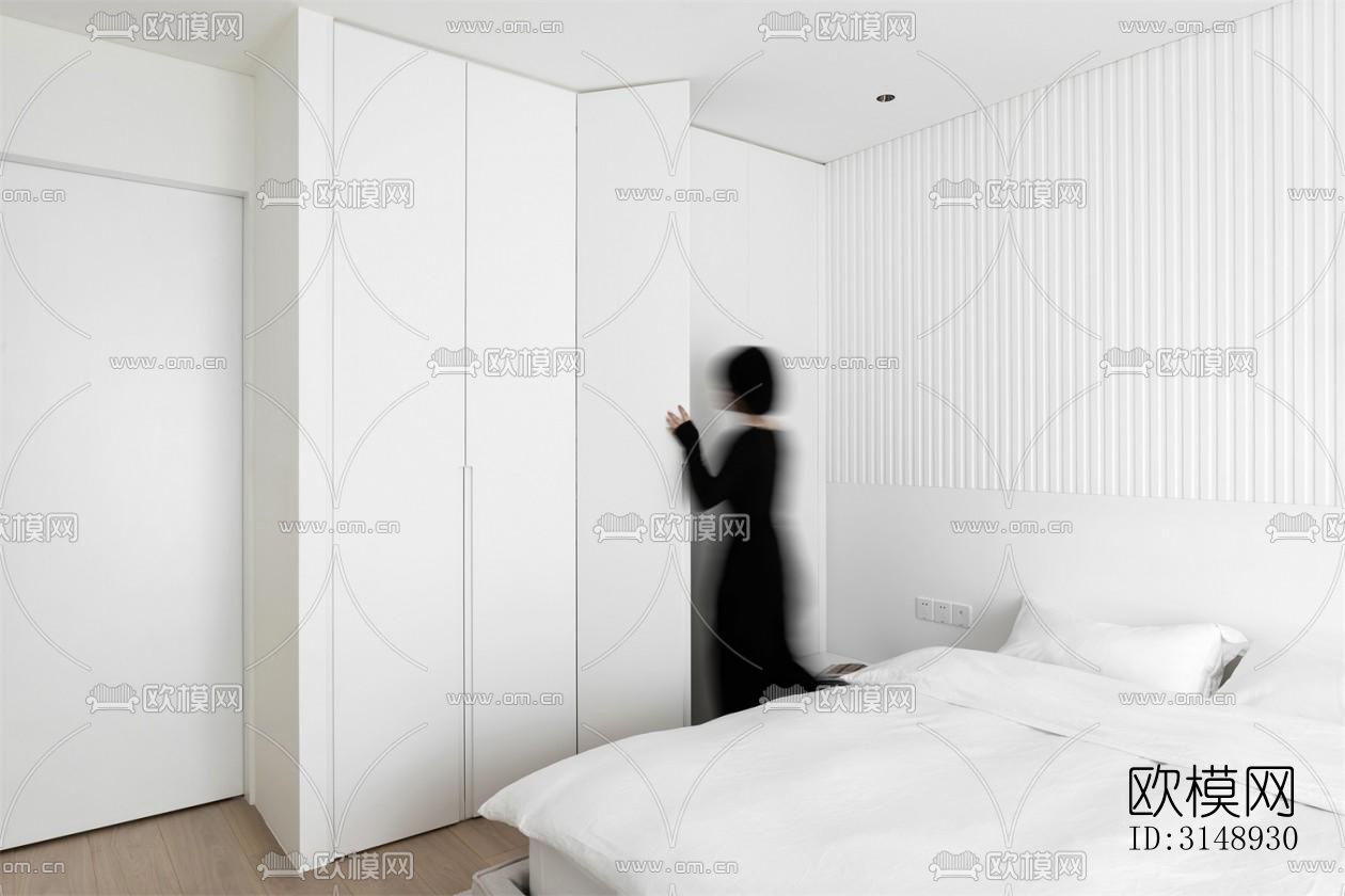 奶油风平层效果图下载（渲染图18）