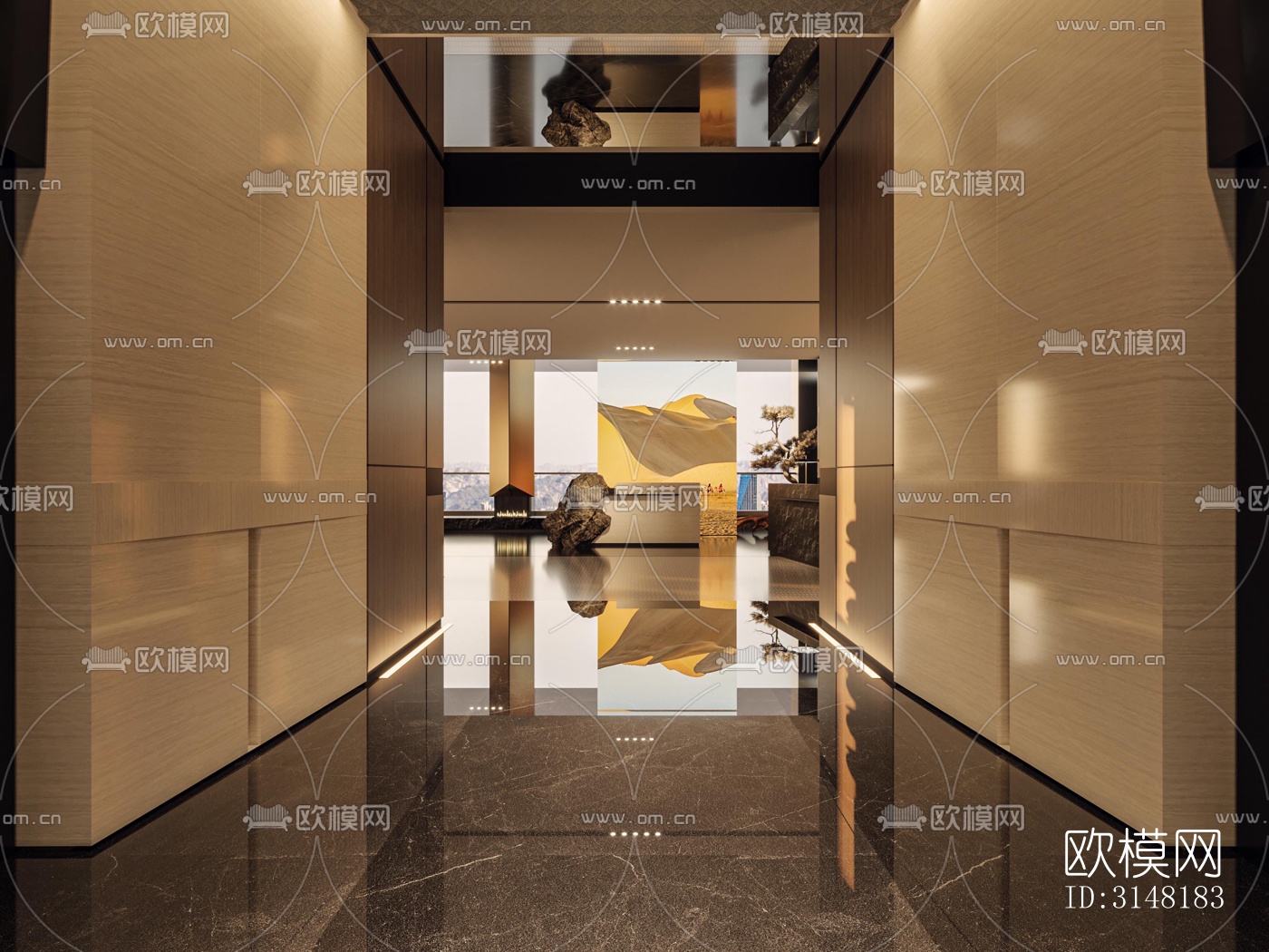 现代酒店民宿效果图下载（渲染图6）