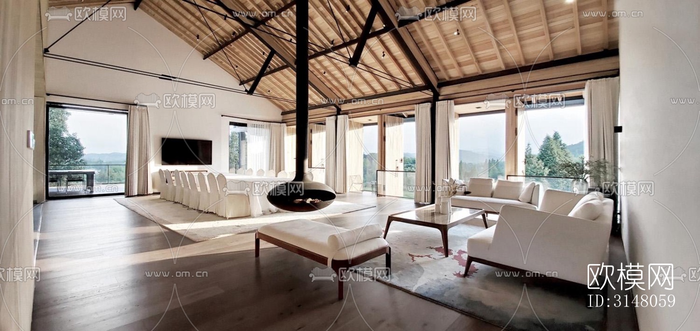 现代酒店民宿效果图下载（渲染图13）