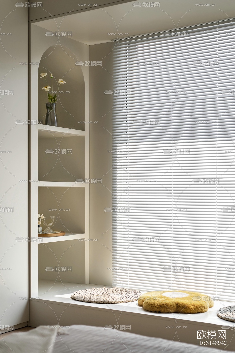 奶油风平层效果图下载（渲染图14）