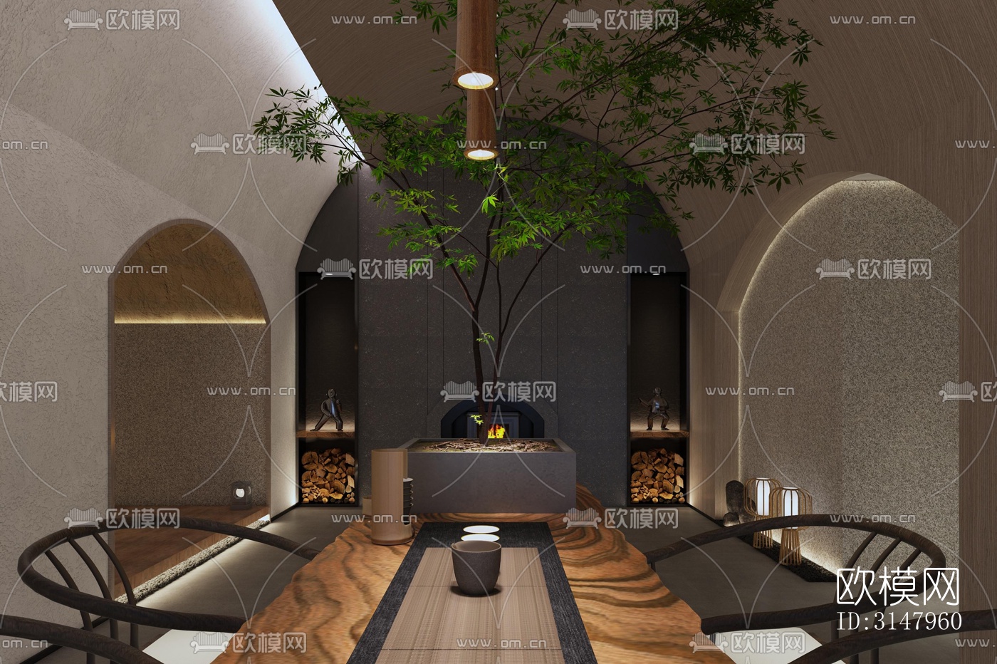 侘寂酒店民宿效果图下载（渲染图3）