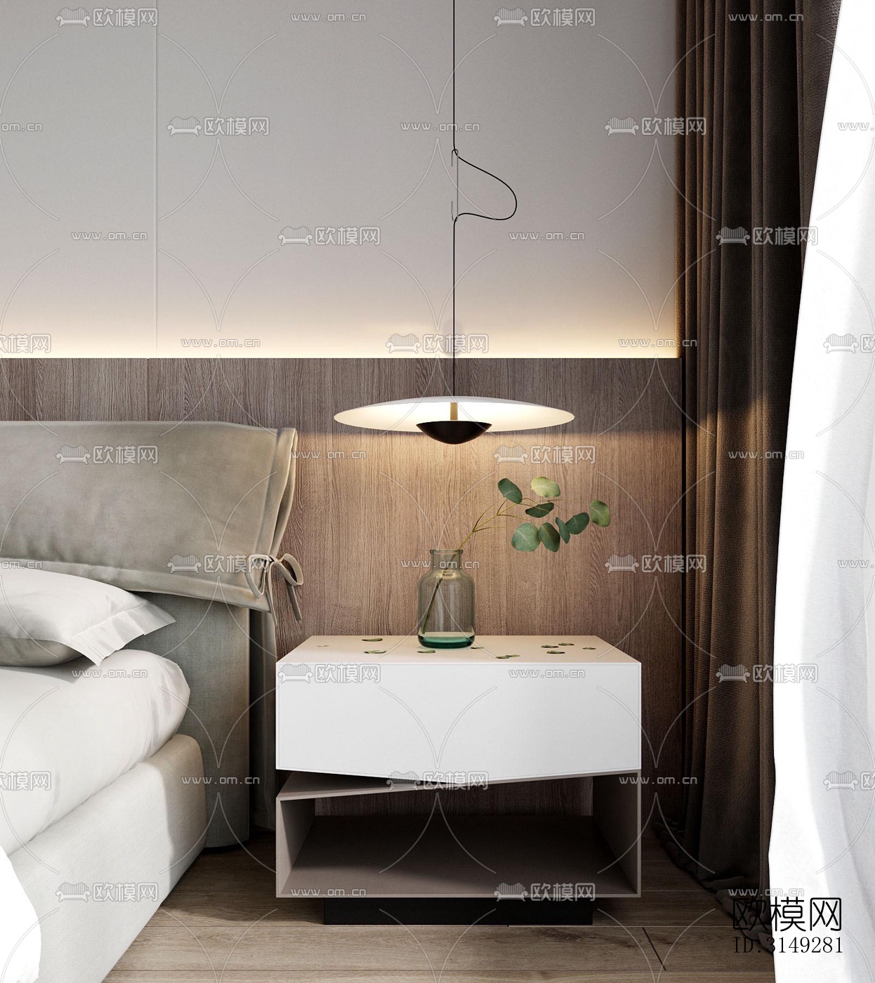 现代平层效果图下载（渲染图1）