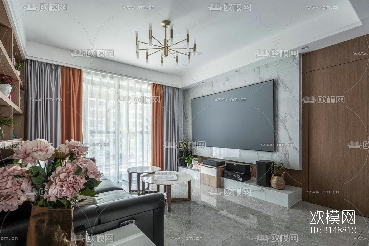 北欧平层效果图下载（渲染图4）