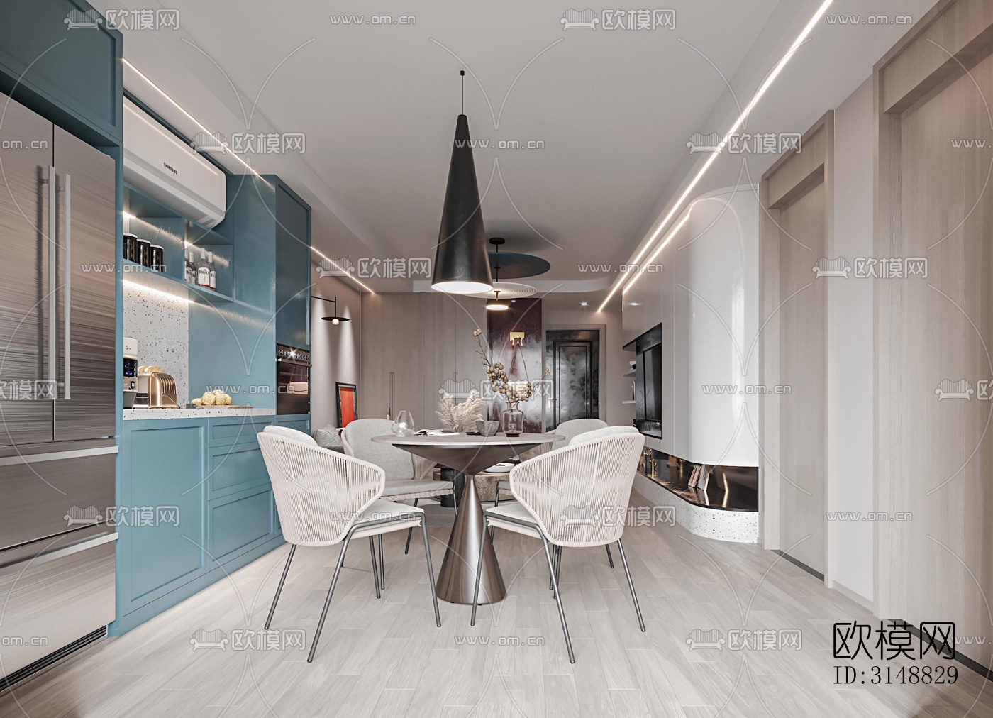 北欧平层效果图下载（渲染图9）