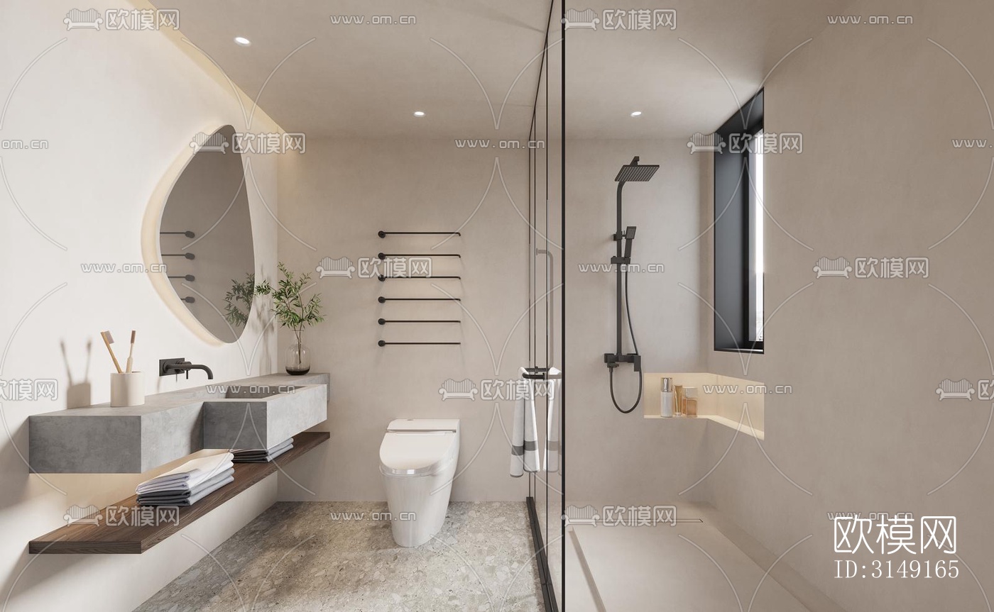 法式平层效果图下载（渲染图1）