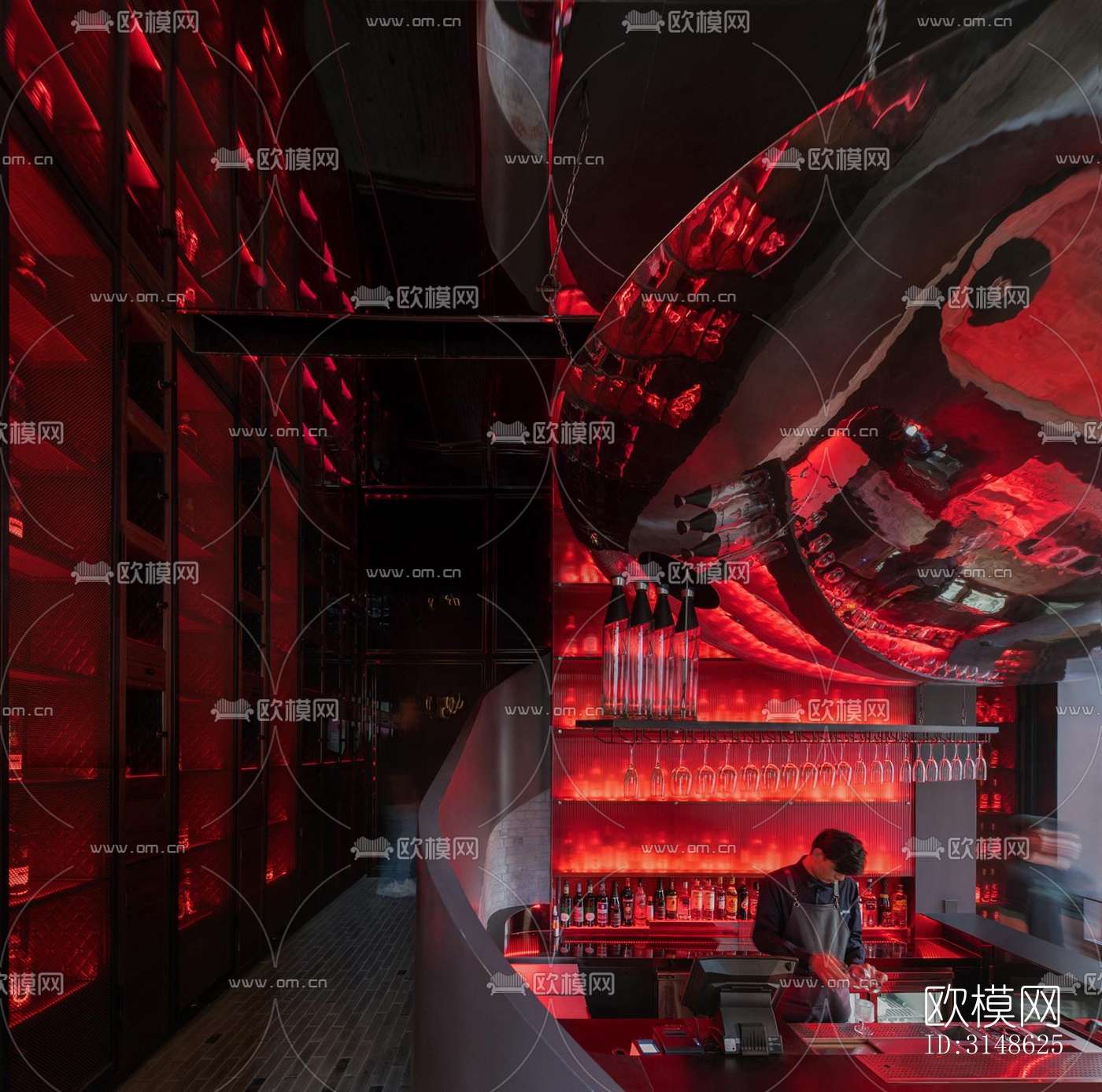 高级灰酒吧效果图下载（渲染图7）