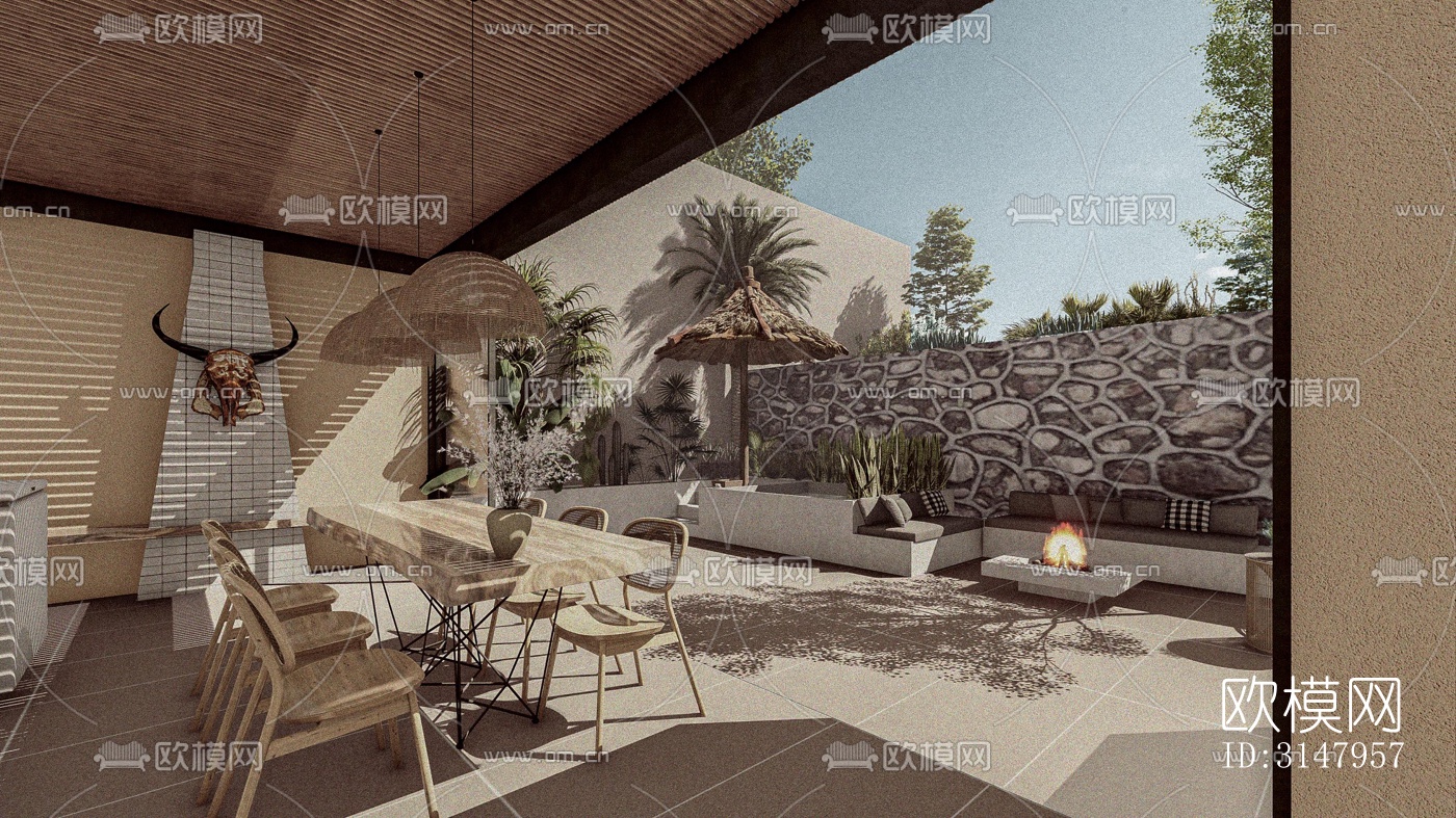 侘寂酒店民宿效果图下载（渲染图10）