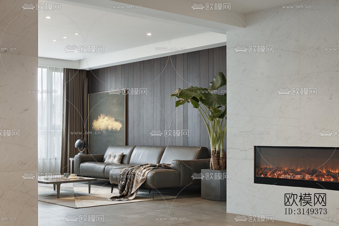 现代平层效果图下载（渲染图4）