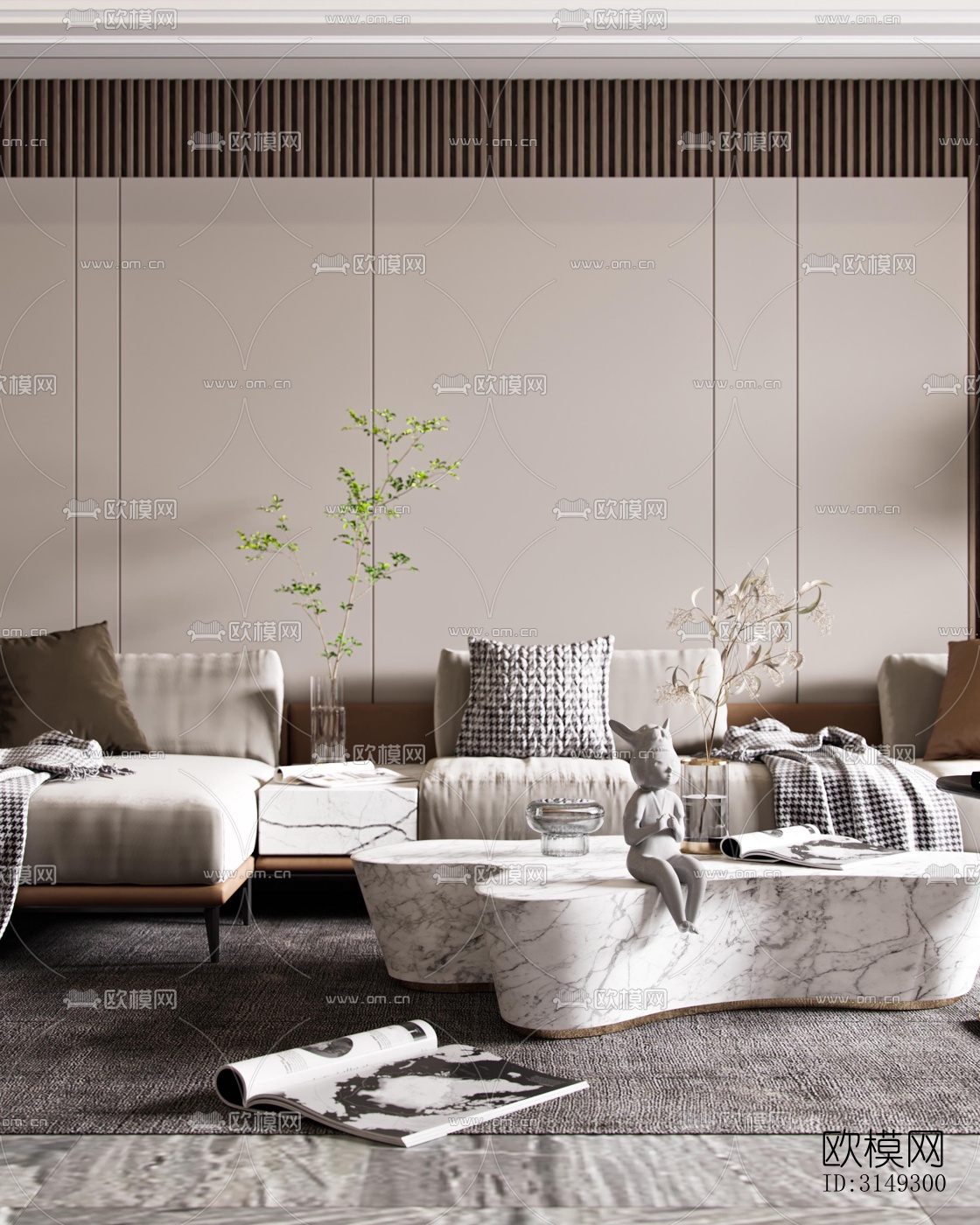 现代平层效果图下载（渲染图6）