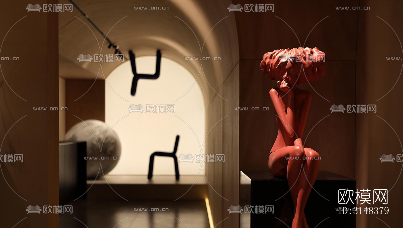 侘寂养生会所效果图下载（渲染图1）