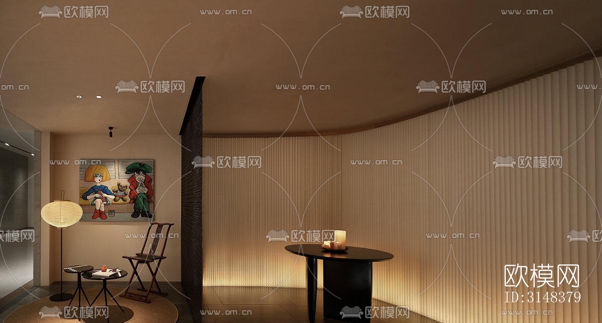 侘寂养生会所效果图下载（渲染图5）