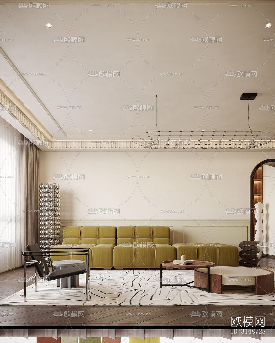 中古风平层效果图下载（渲染图2）