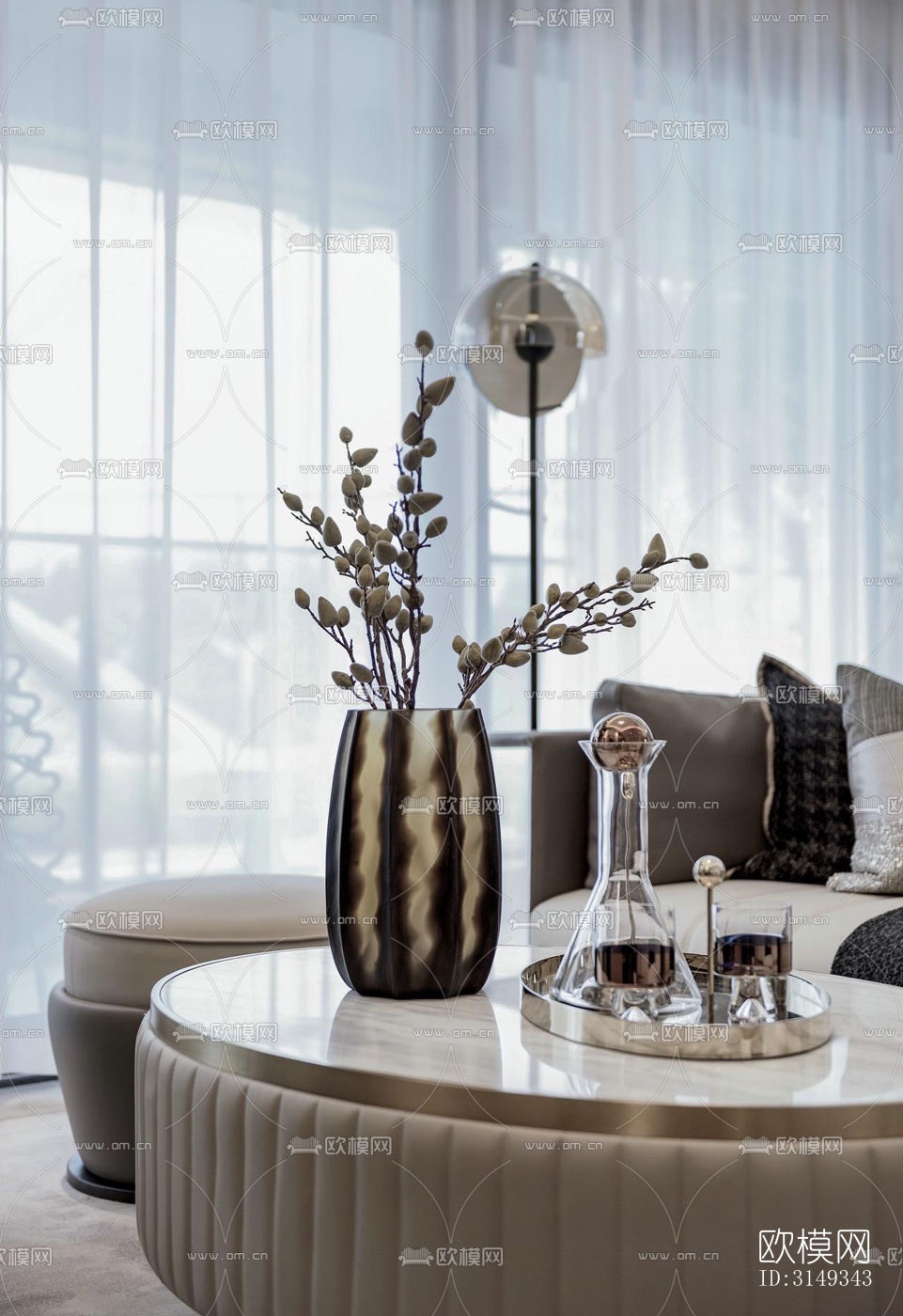 现代平层效果图下载（渲染图4）