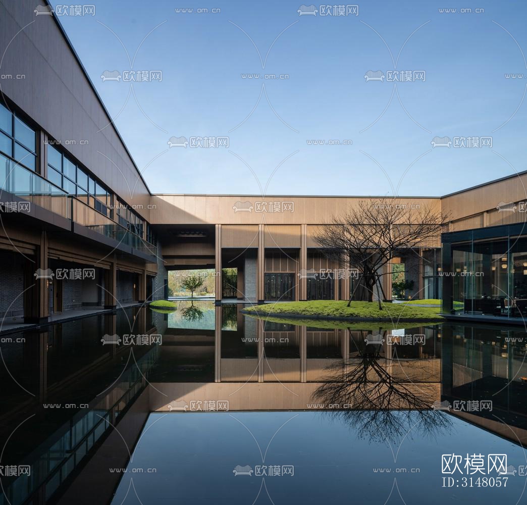 现代酒店民宿效果图下载（渲染图2）