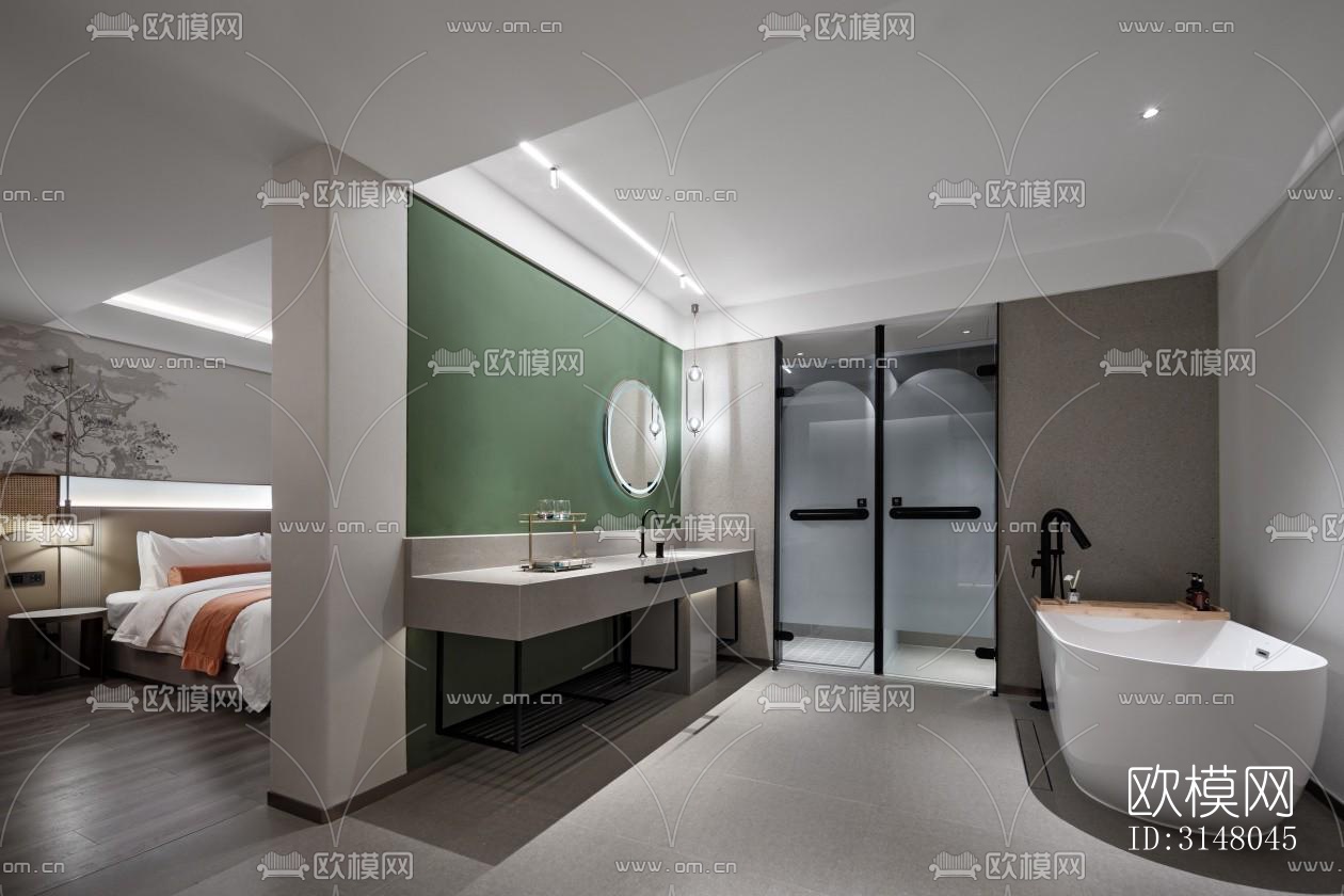 现代酒店民宿效果图下载（渲染图9）