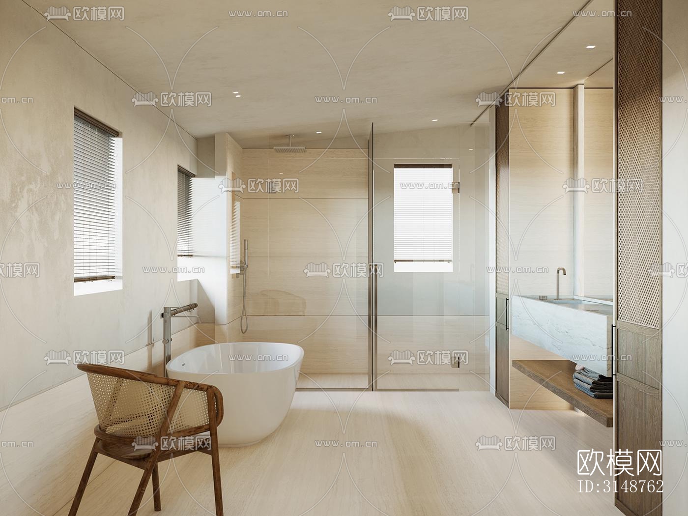 侘寂平层效果图下载（渲染图11）