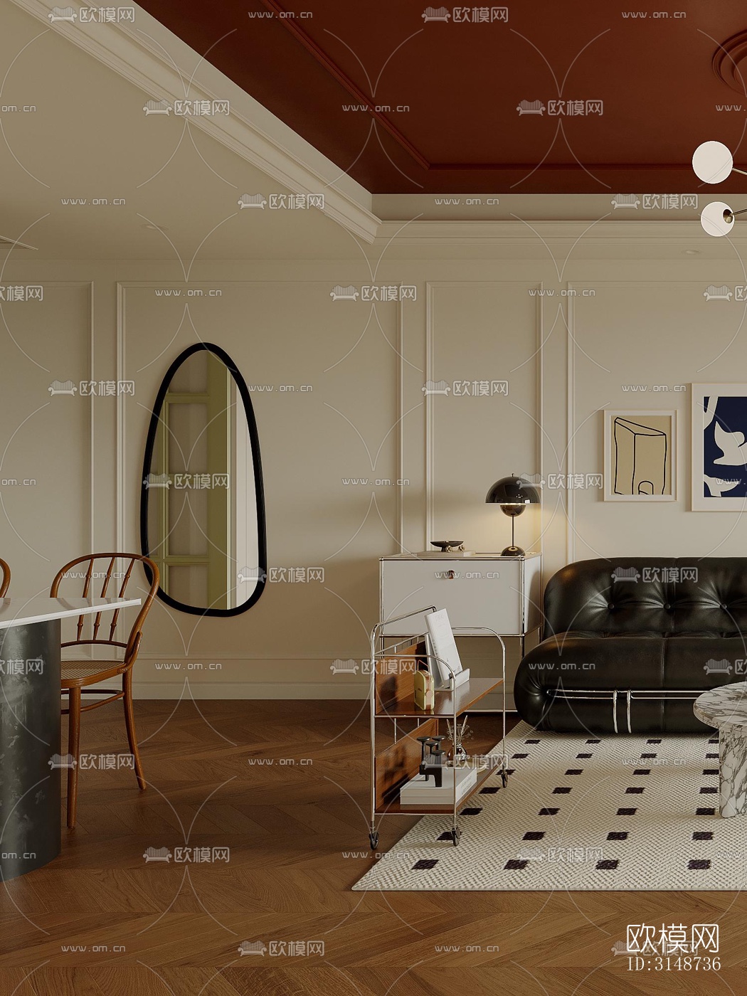 中古风平层效果图下载（渲染图7）