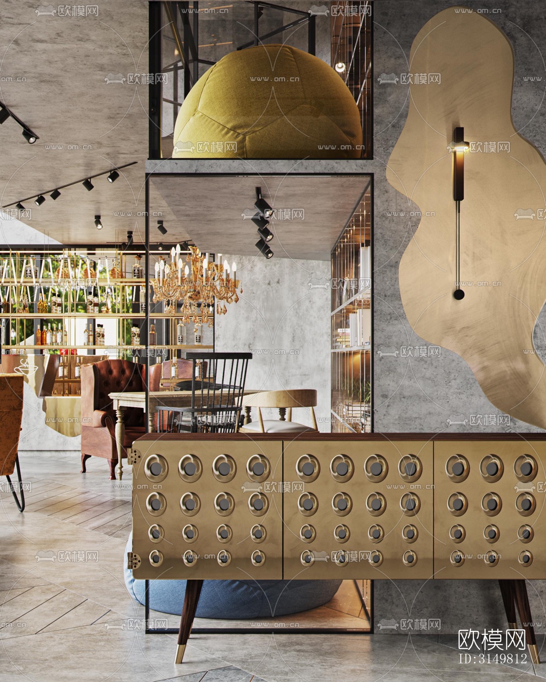 工业风咖啡奶茶效果图下载（渲染图13）