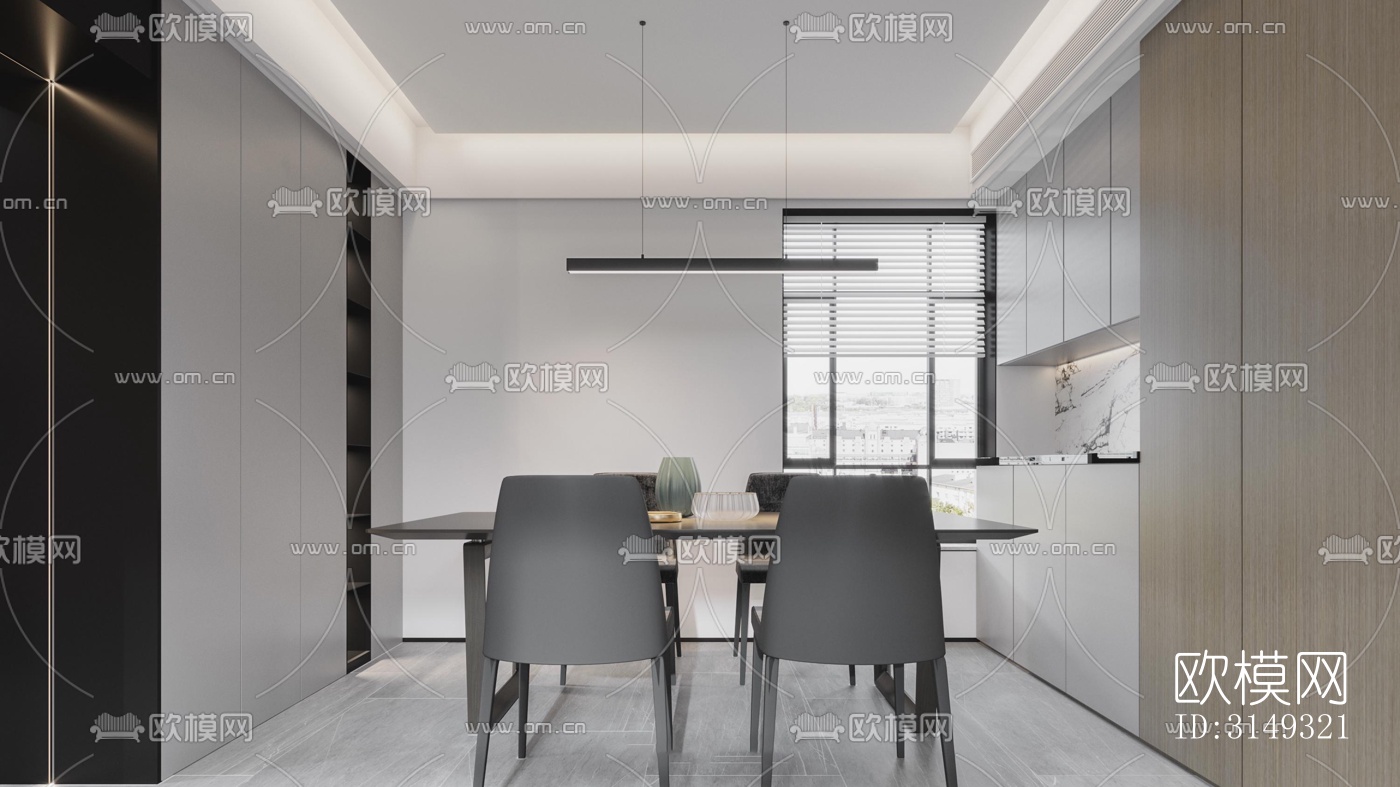 现代平层效果图下载（渲染图4）