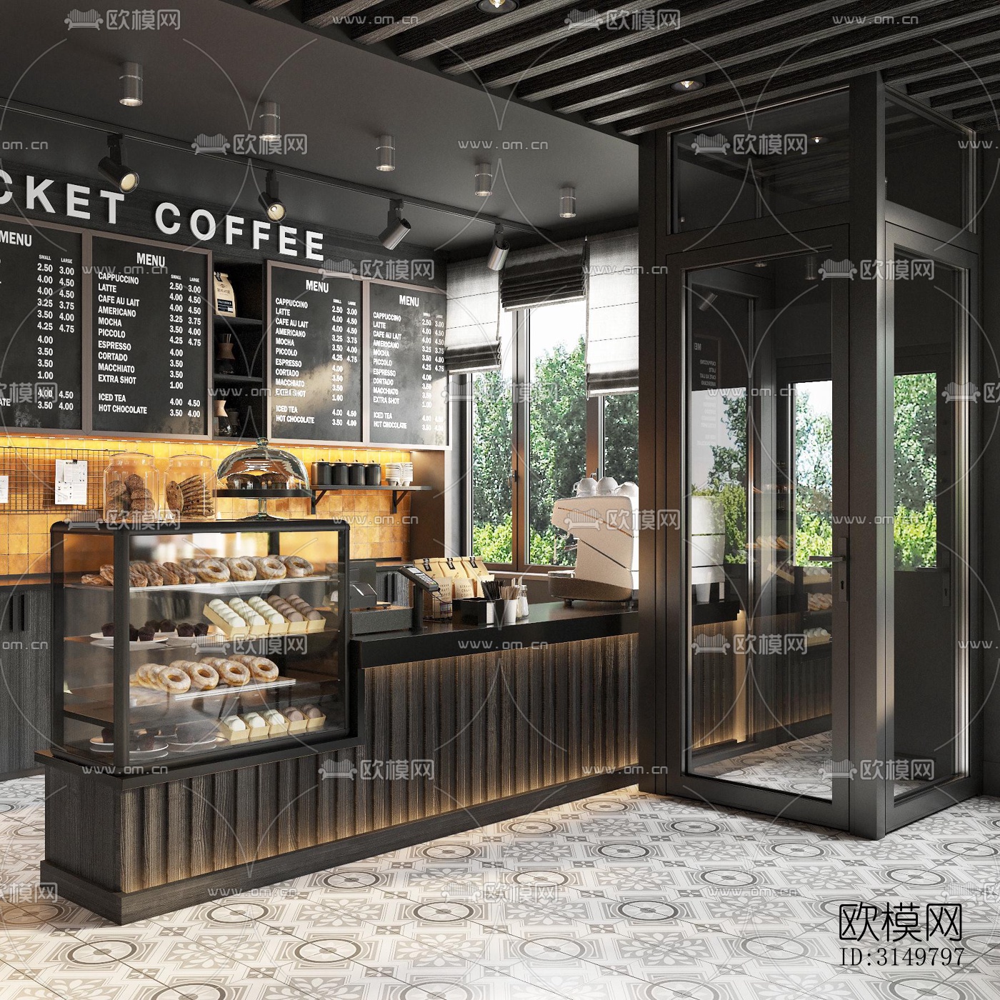 工业风咖啡奶茶效果图下载（渲染图5）