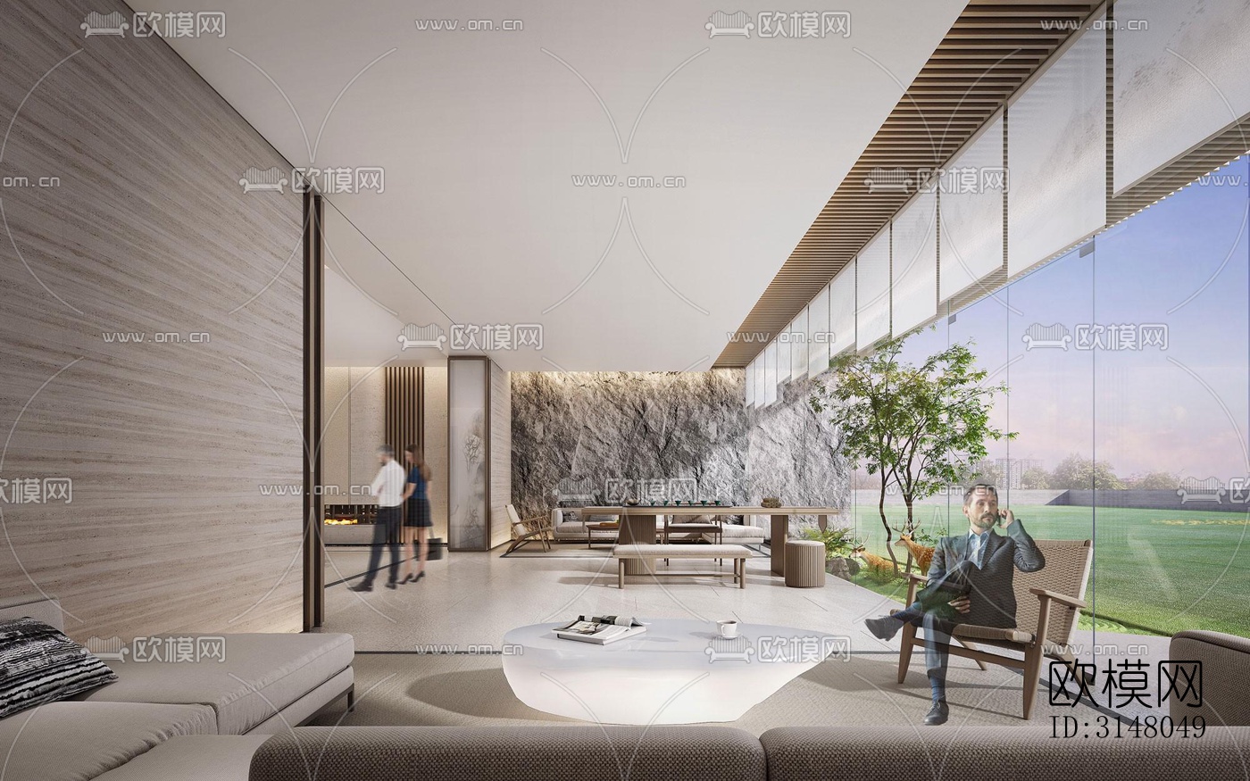 现代酒店民宿效果图下载（渲染图3）