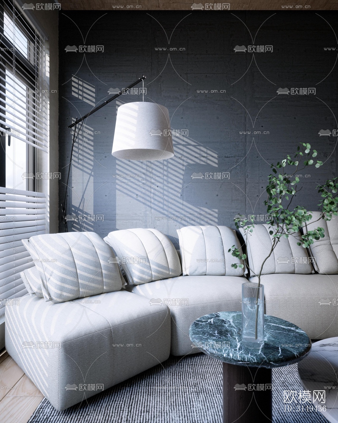 现代平层效果图下载（渲染图2）