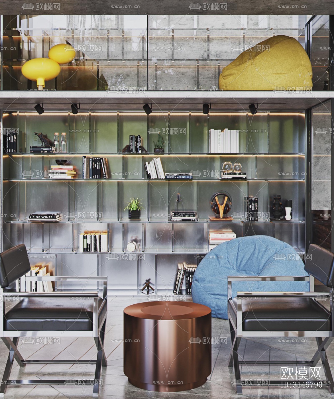 工业风咖啡奶茶效果图下载（渲染图12）