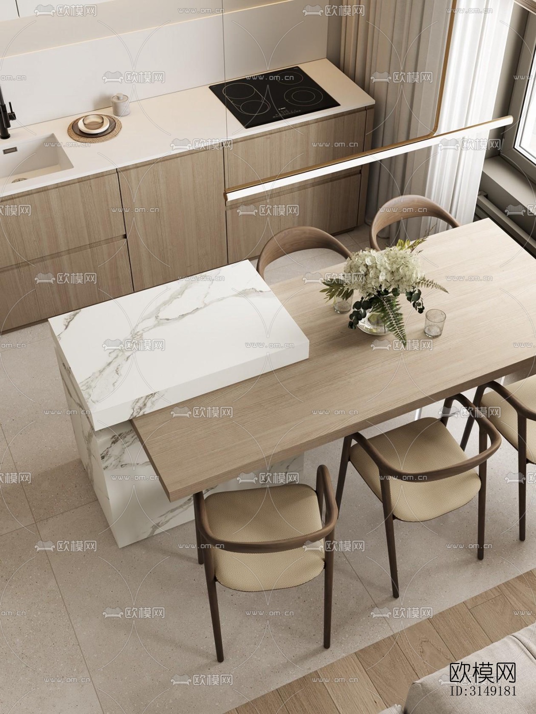 现代平层效果图下载（渲染图5）