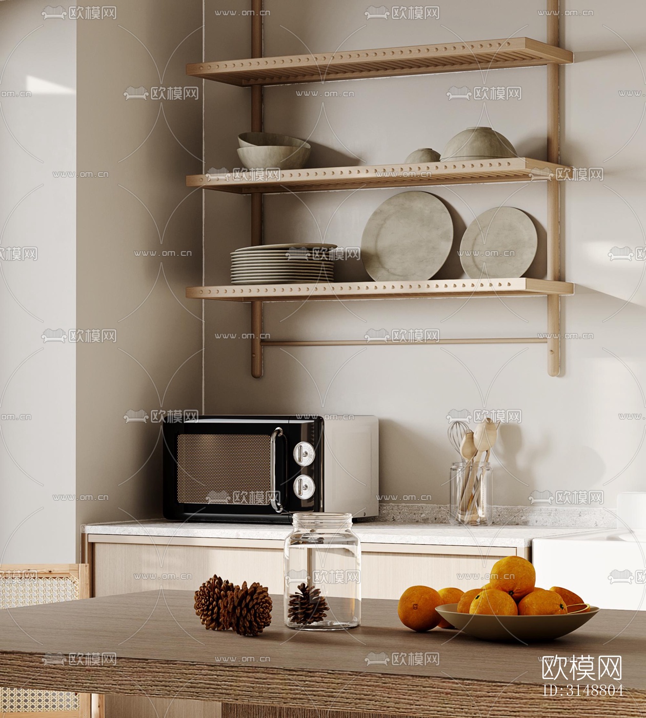 侘寂平层效果图下载（渲染图2）