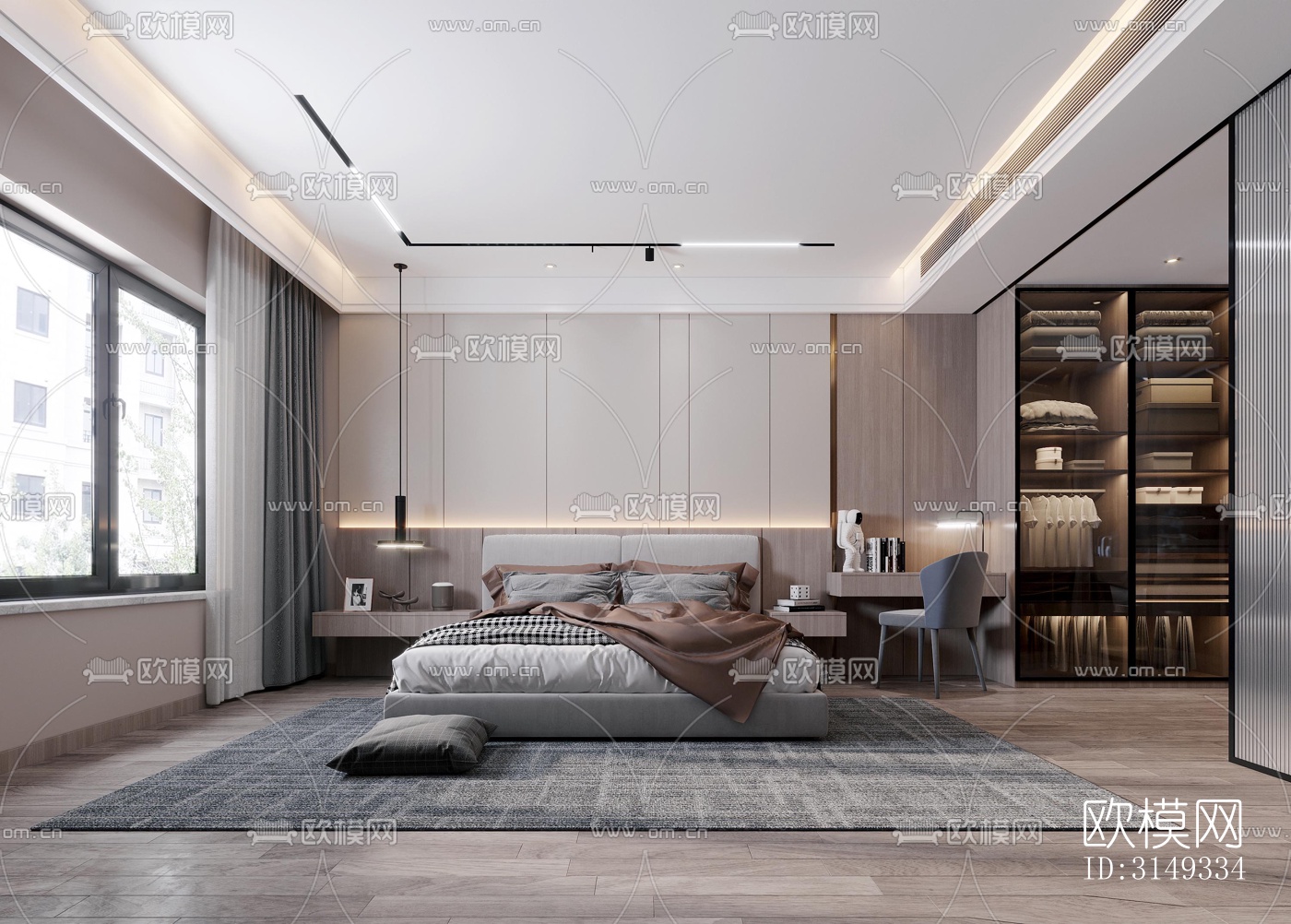 现代平层效果图下载（渲染图2）