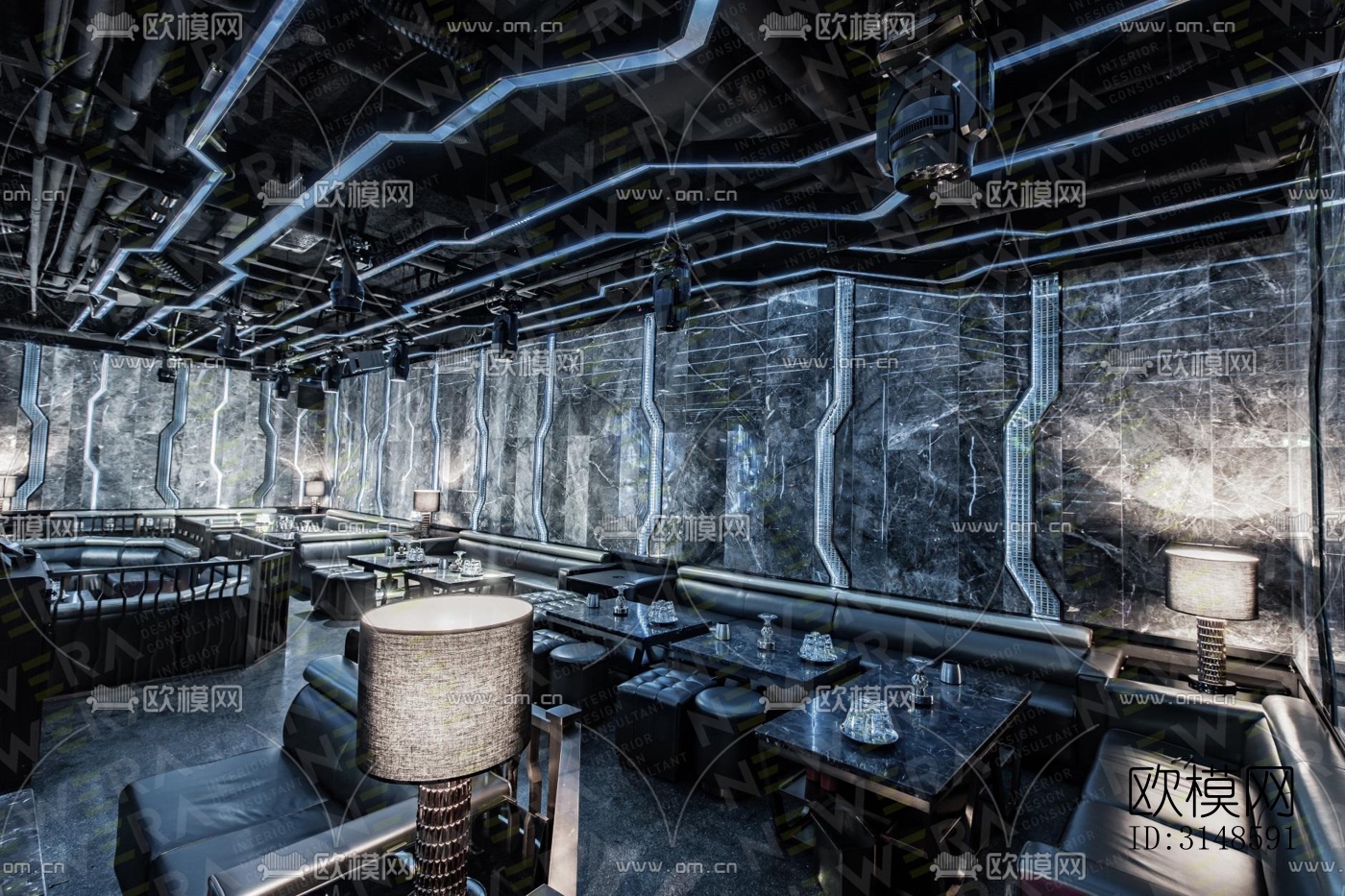 现代酒吧效果图下载（渲染图1）