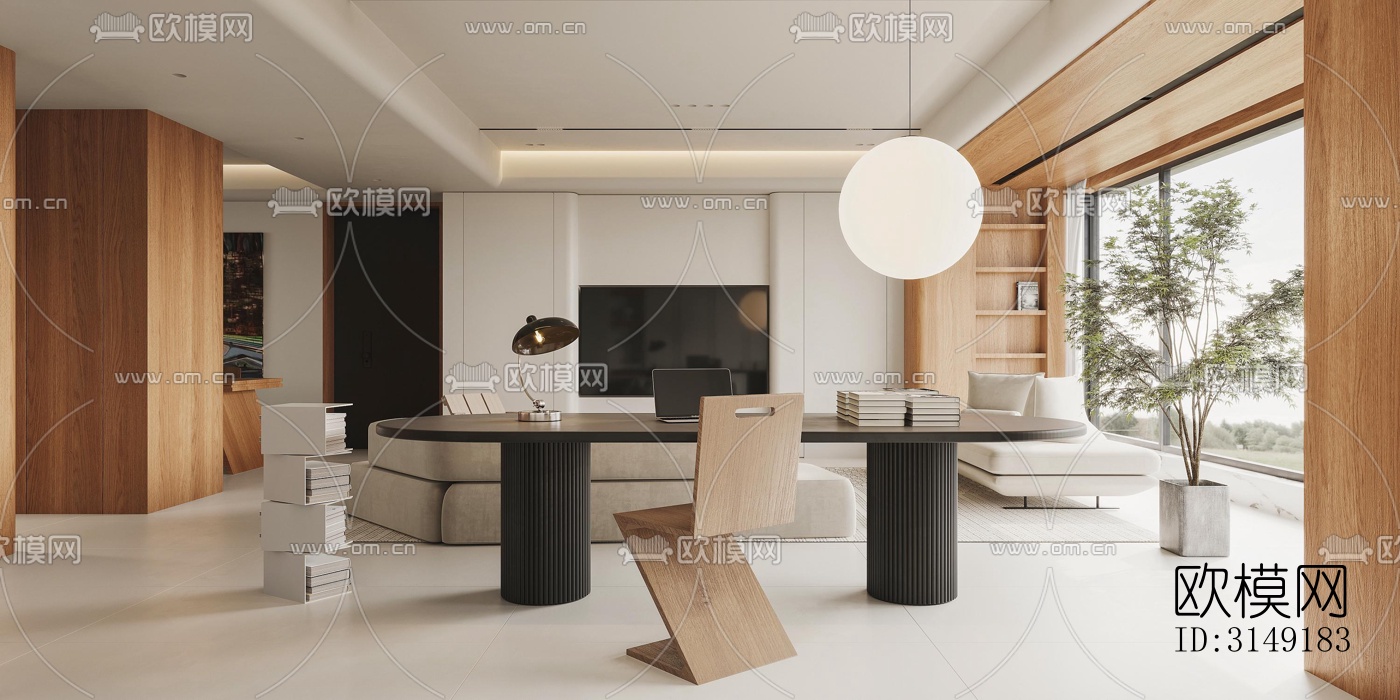 现代平层效果图下载（渲染图11）