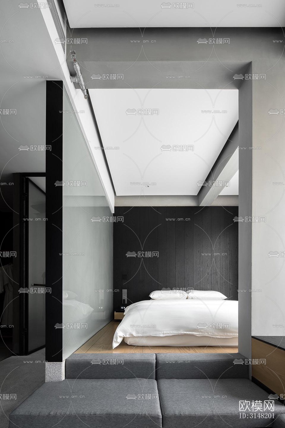 高级灰酒店民宿效果图下载（渲染图17）