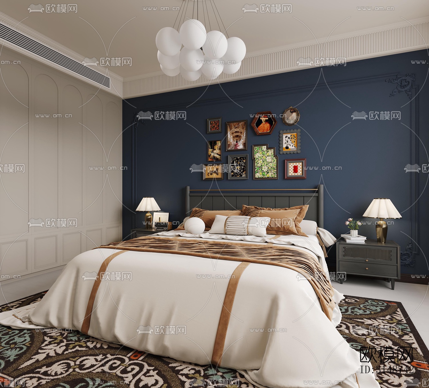 中古风平层效果图下载（渲染图9）