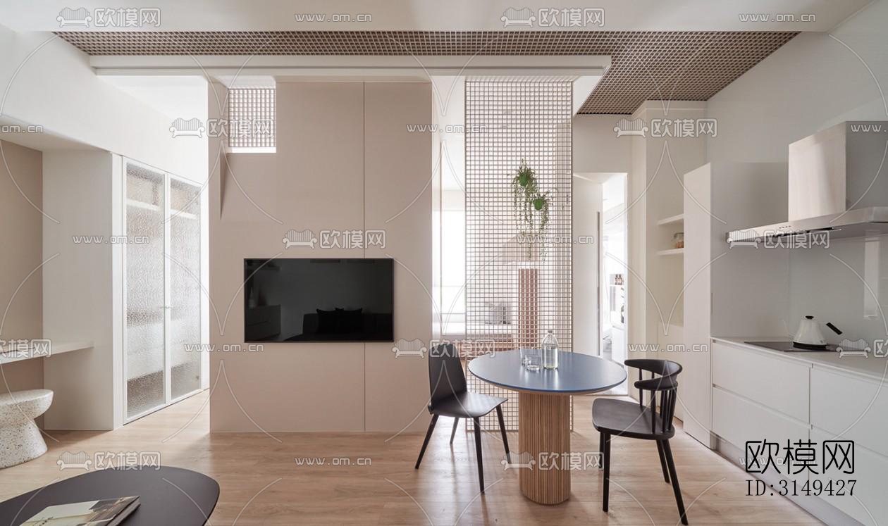 现代平层效果图下载（渲染图11）