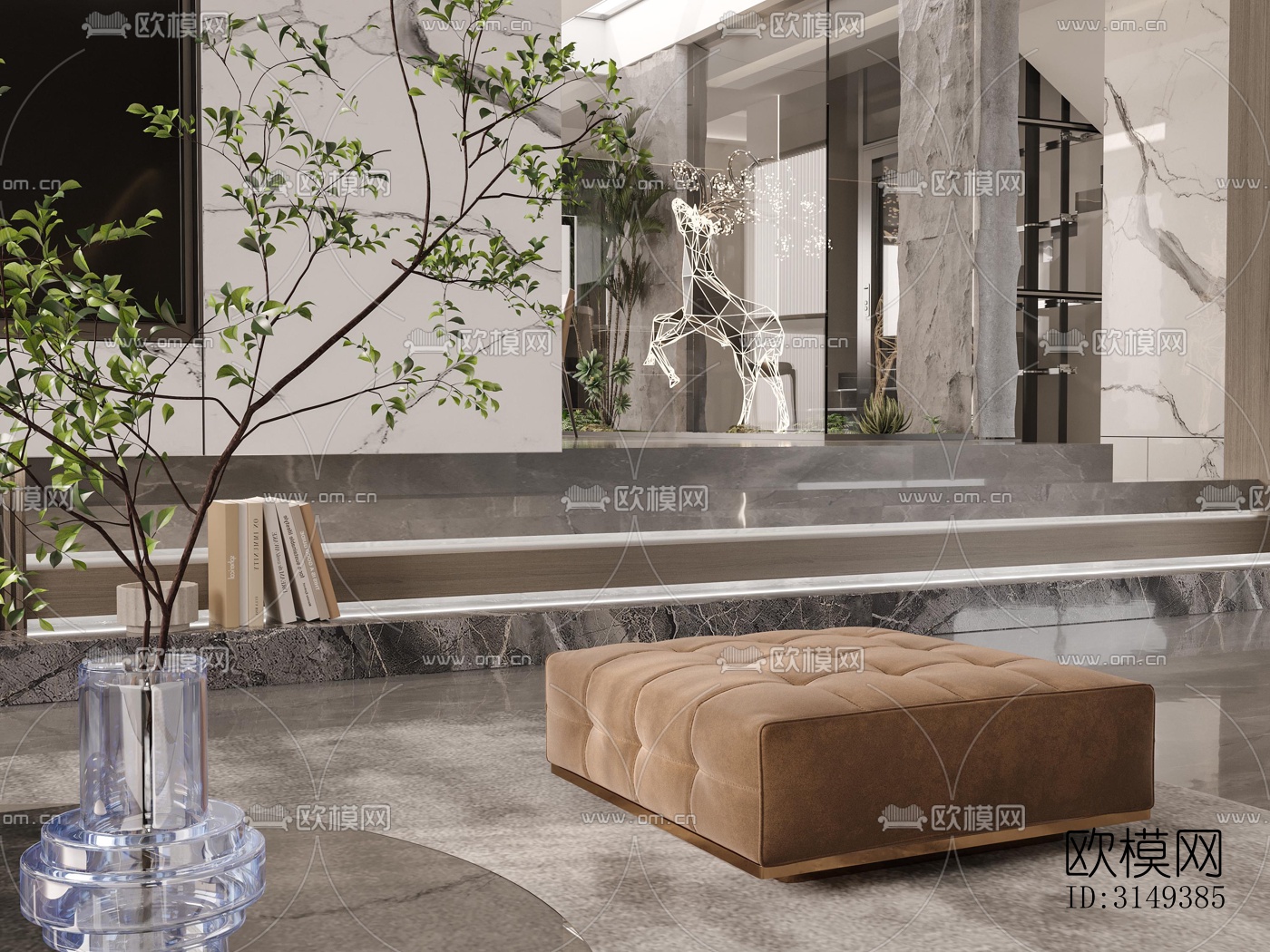 现代平层效果图下载（渲染图12）