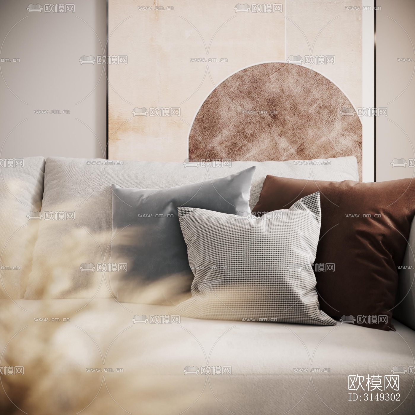 现代平层效果图下载（渲染图1）