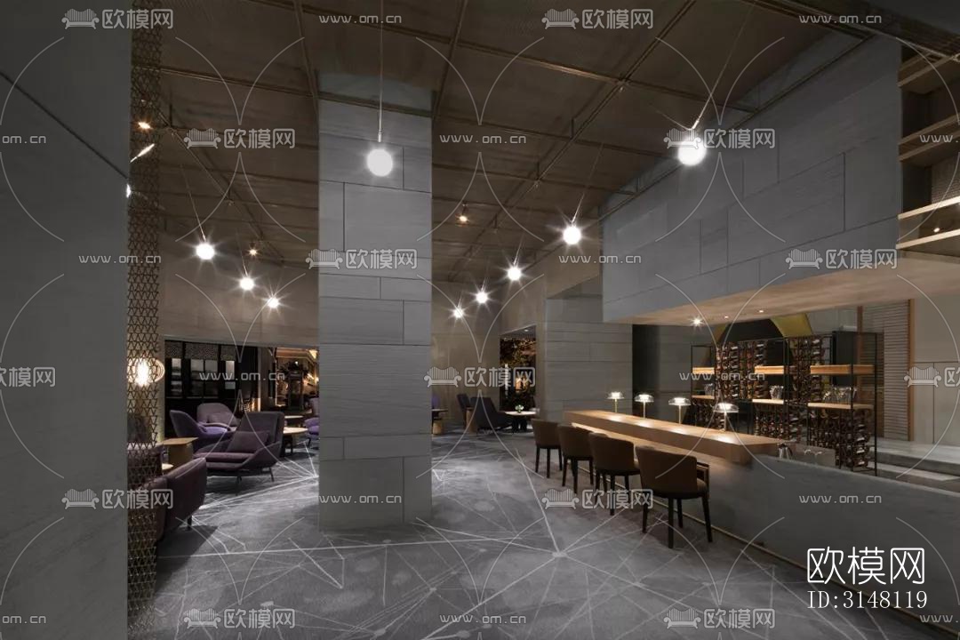 现代酒店民宿效果图下载（渲染图7）