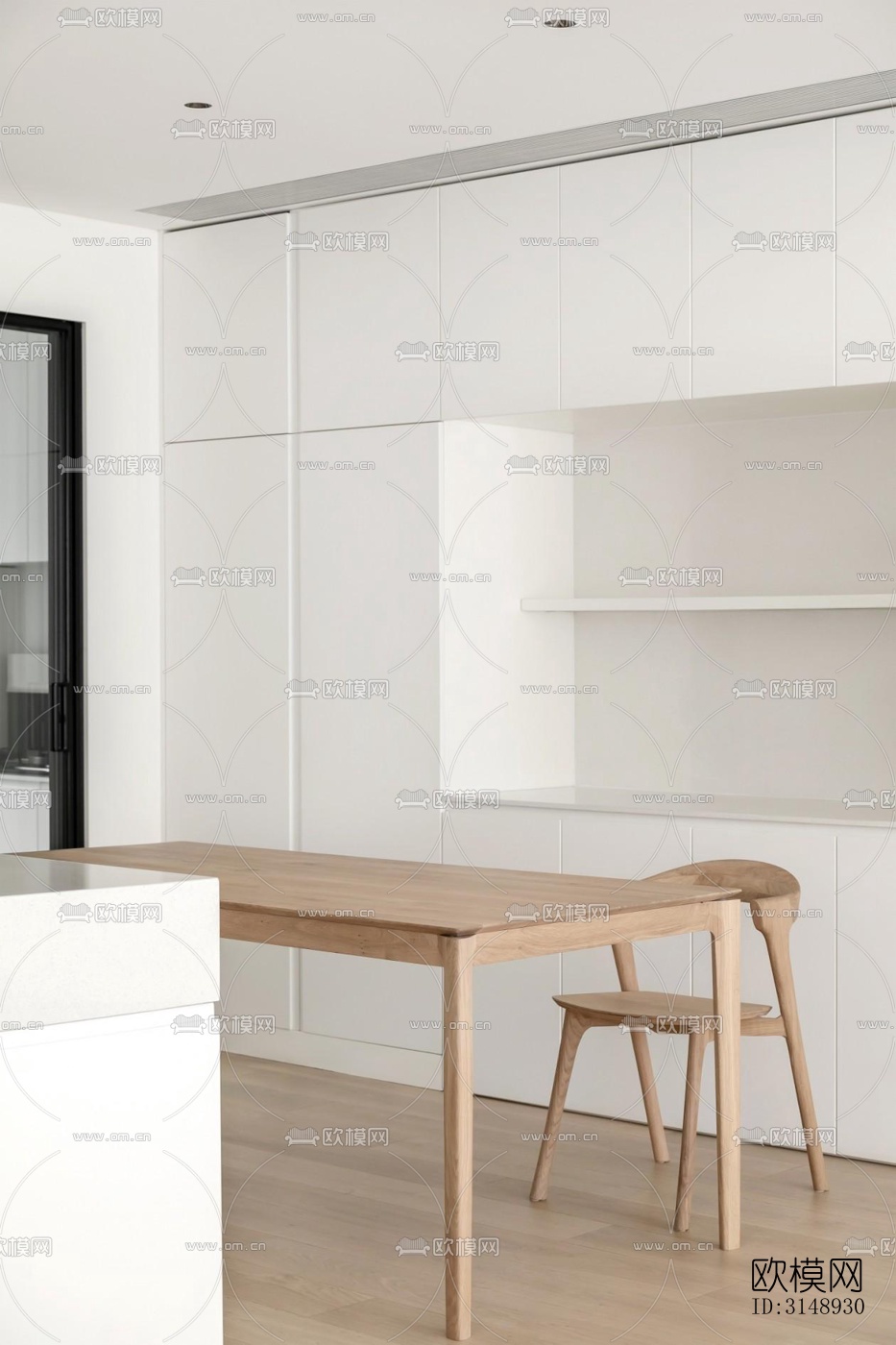 奶油风平层效果图下载（渲染图11）