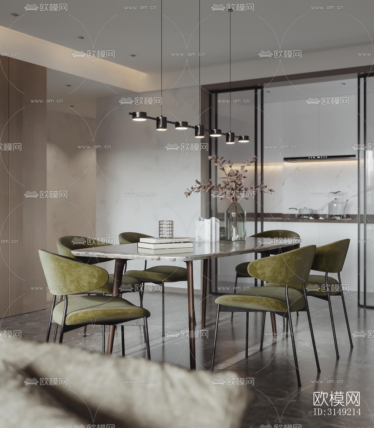 现代平层效果图下载（渲染图4）