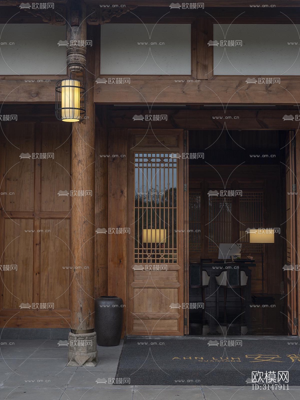 中式酒店民宿效果图下载（渲染图20）