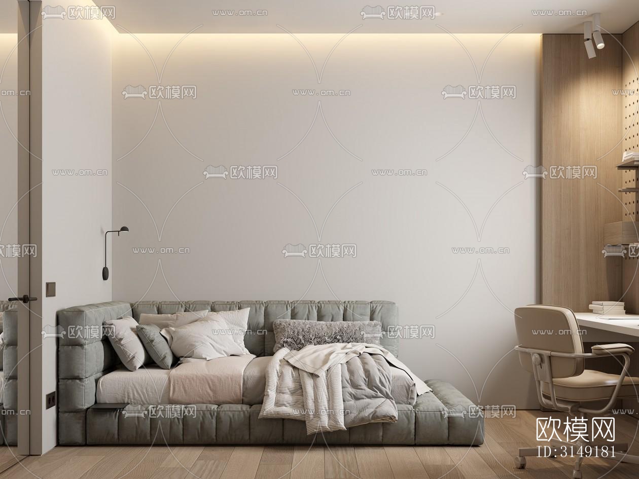 现代平层效果图下载（渲染图13）