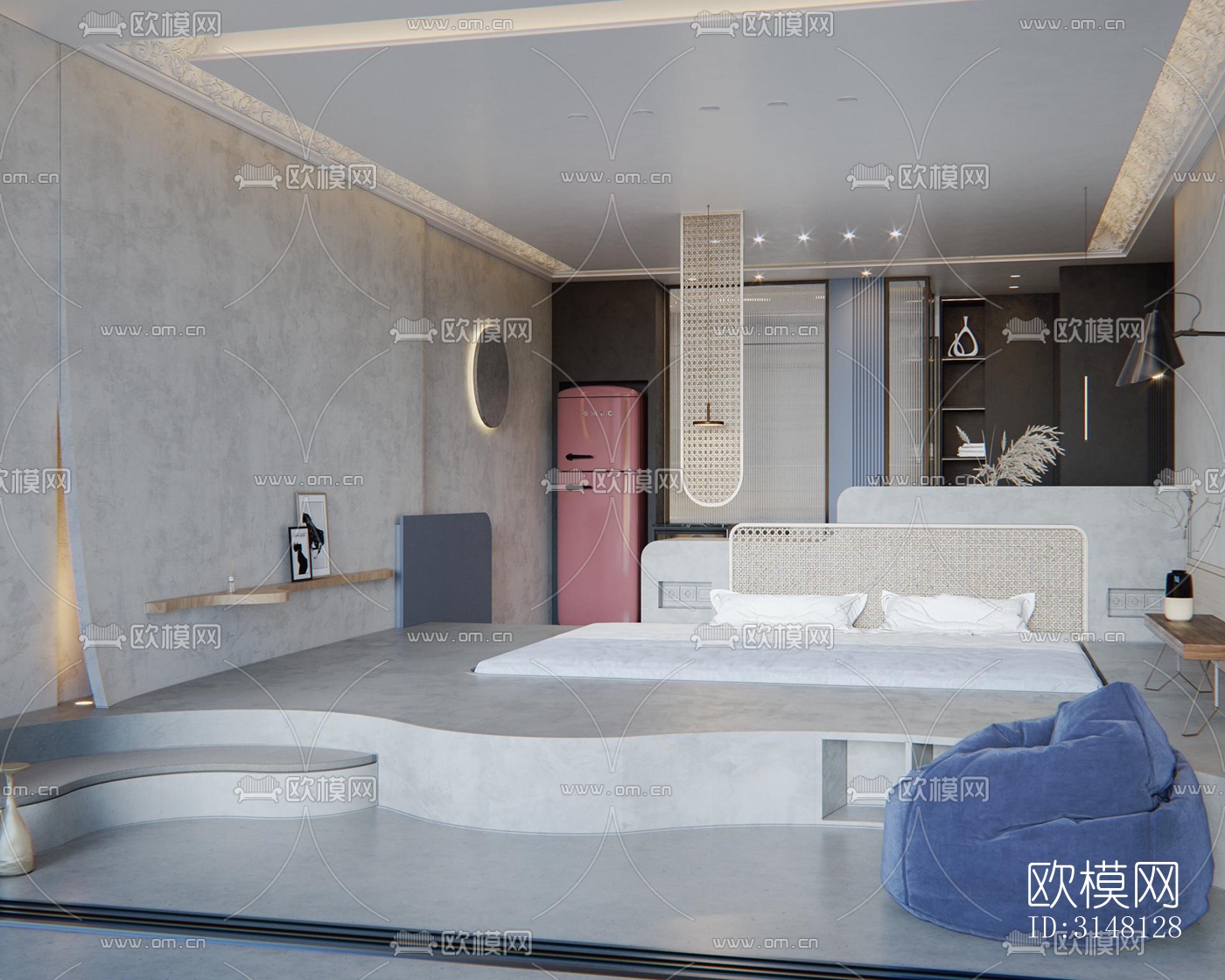 现代酒店民宿效果图下载（渲染图5）