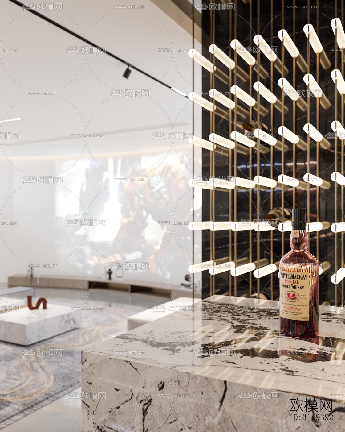 现代平层效果图下载（渲染图1）